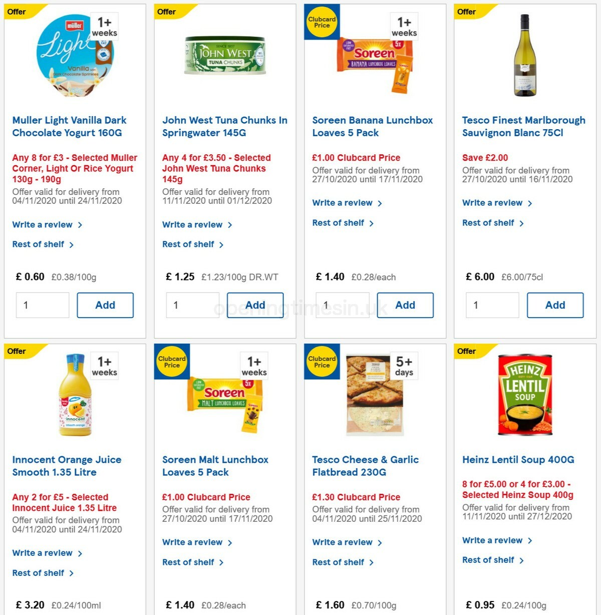 TESCO Offers from 11 November