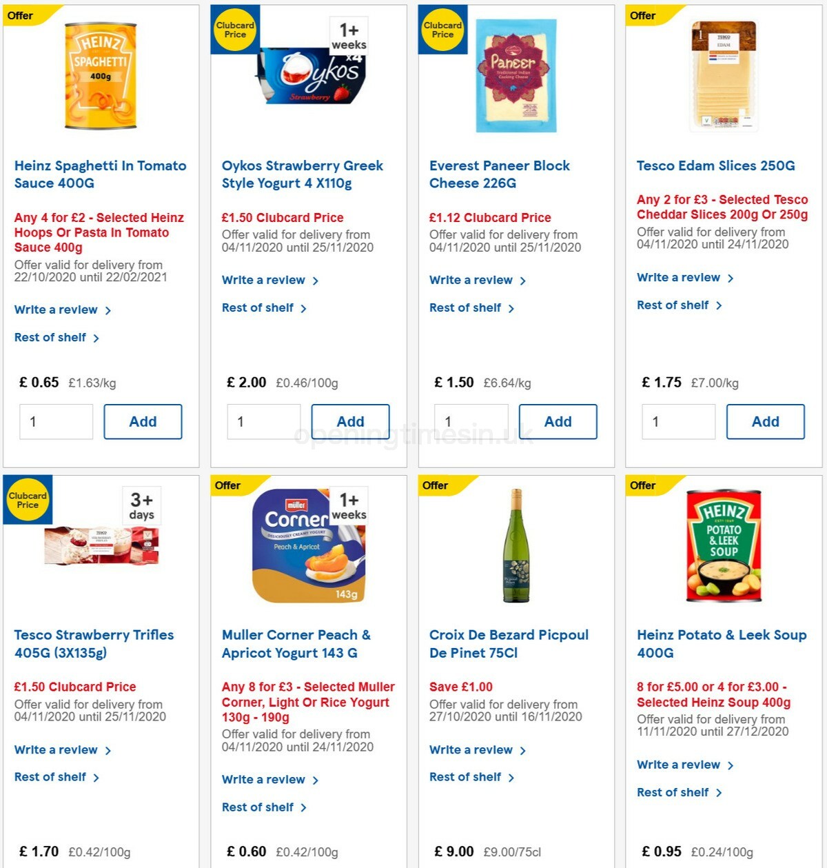 TESCO Offers from 11 November