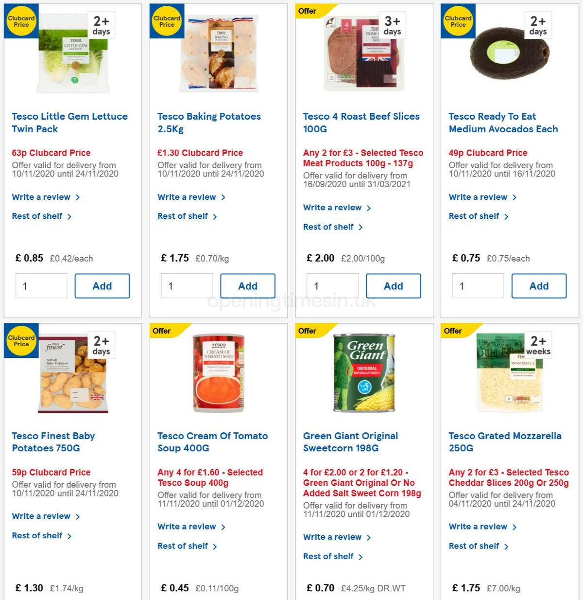 TESCO Offers from 11 November