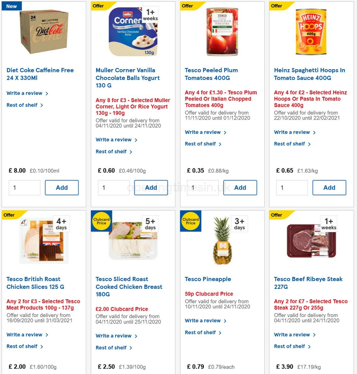 TESCO Offers from 11 November