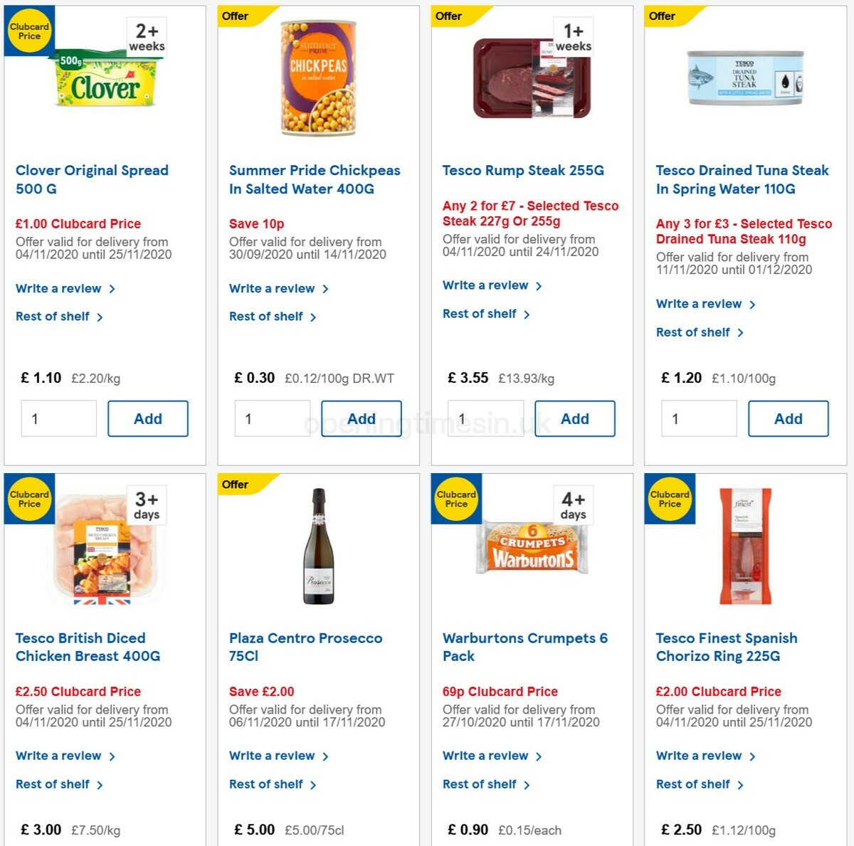 TESCO Offers from 11 November