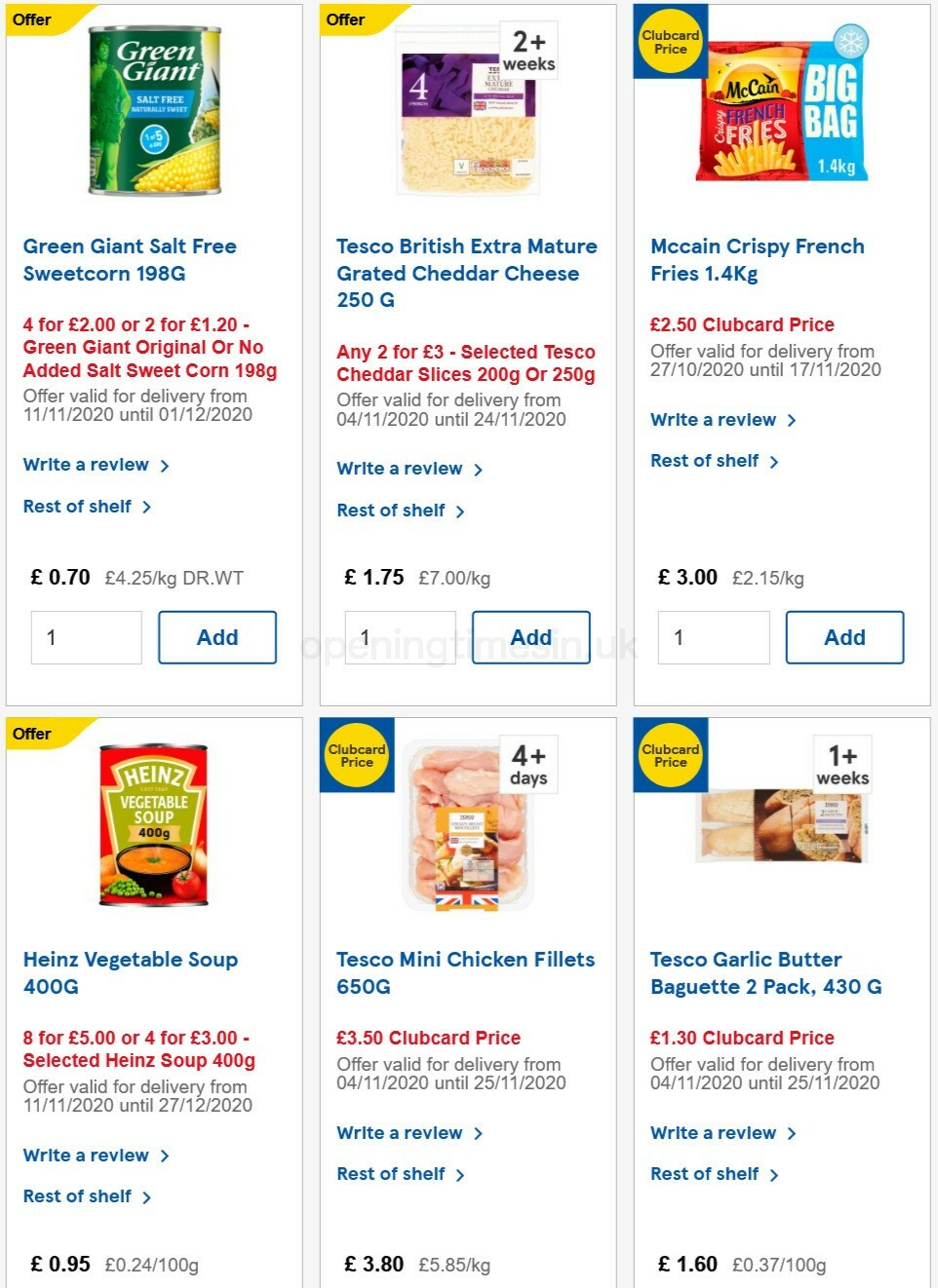 TESCO Offers from 11 November