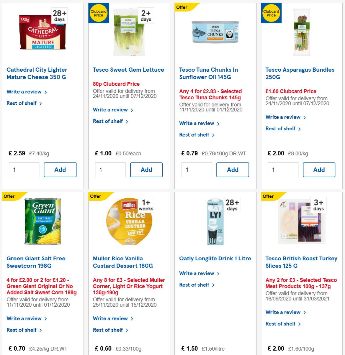 TESCO Offers from 25 November