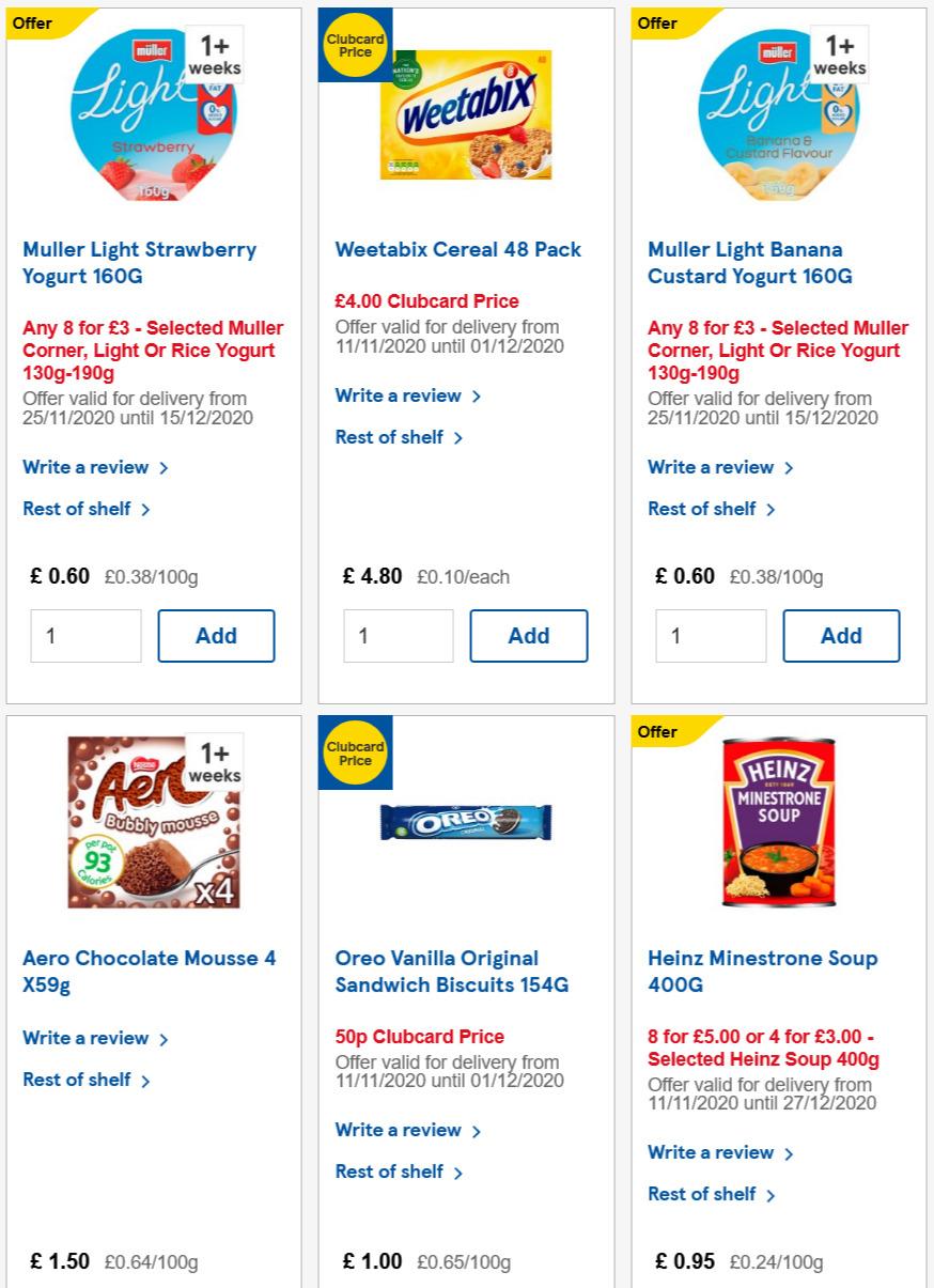 TESCO Offers from 25 November