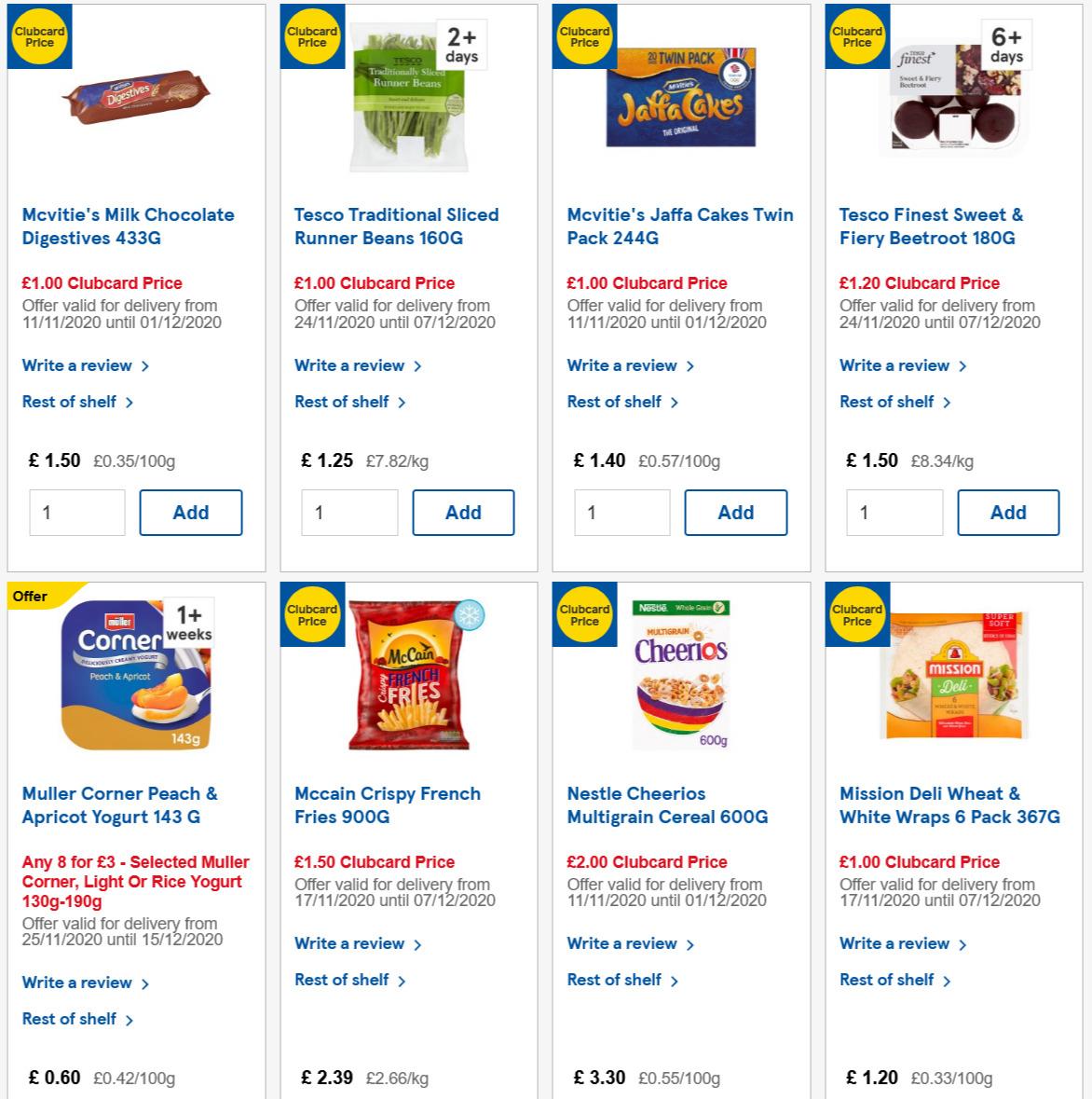 TESCO Offers from 25 November