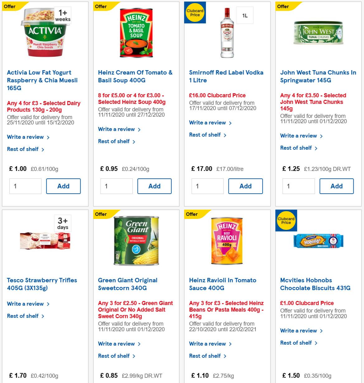 TESCO Offers from 25 November