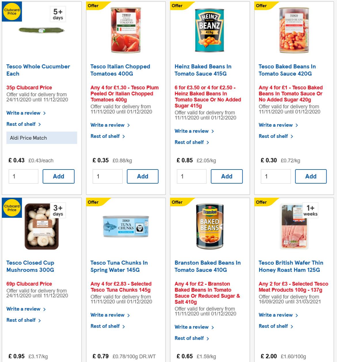 TESCO Offers from 25 November