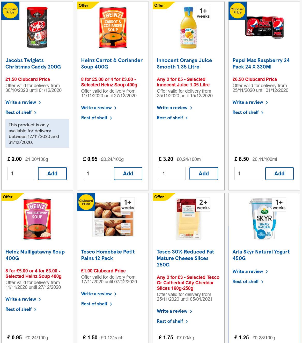 TESCO Offers from 25 November