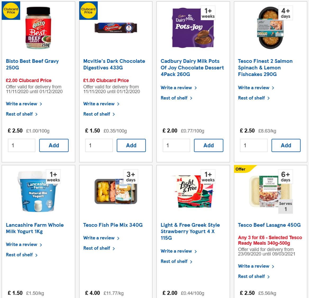 TESCO Offers from 25 November