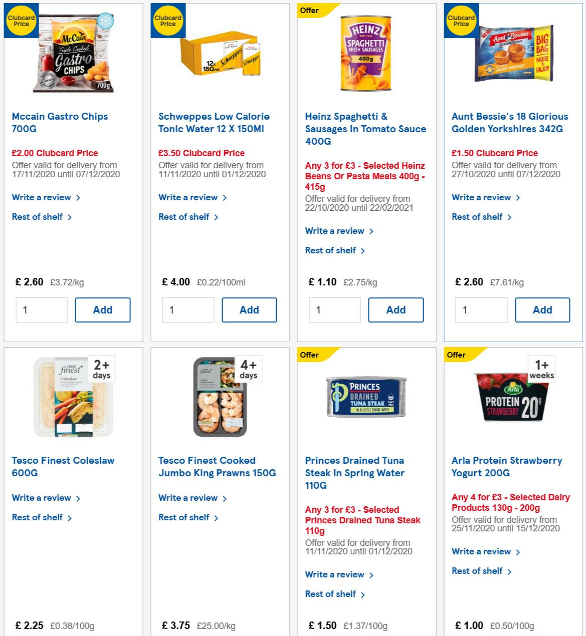 TESCO Offers from 25 November