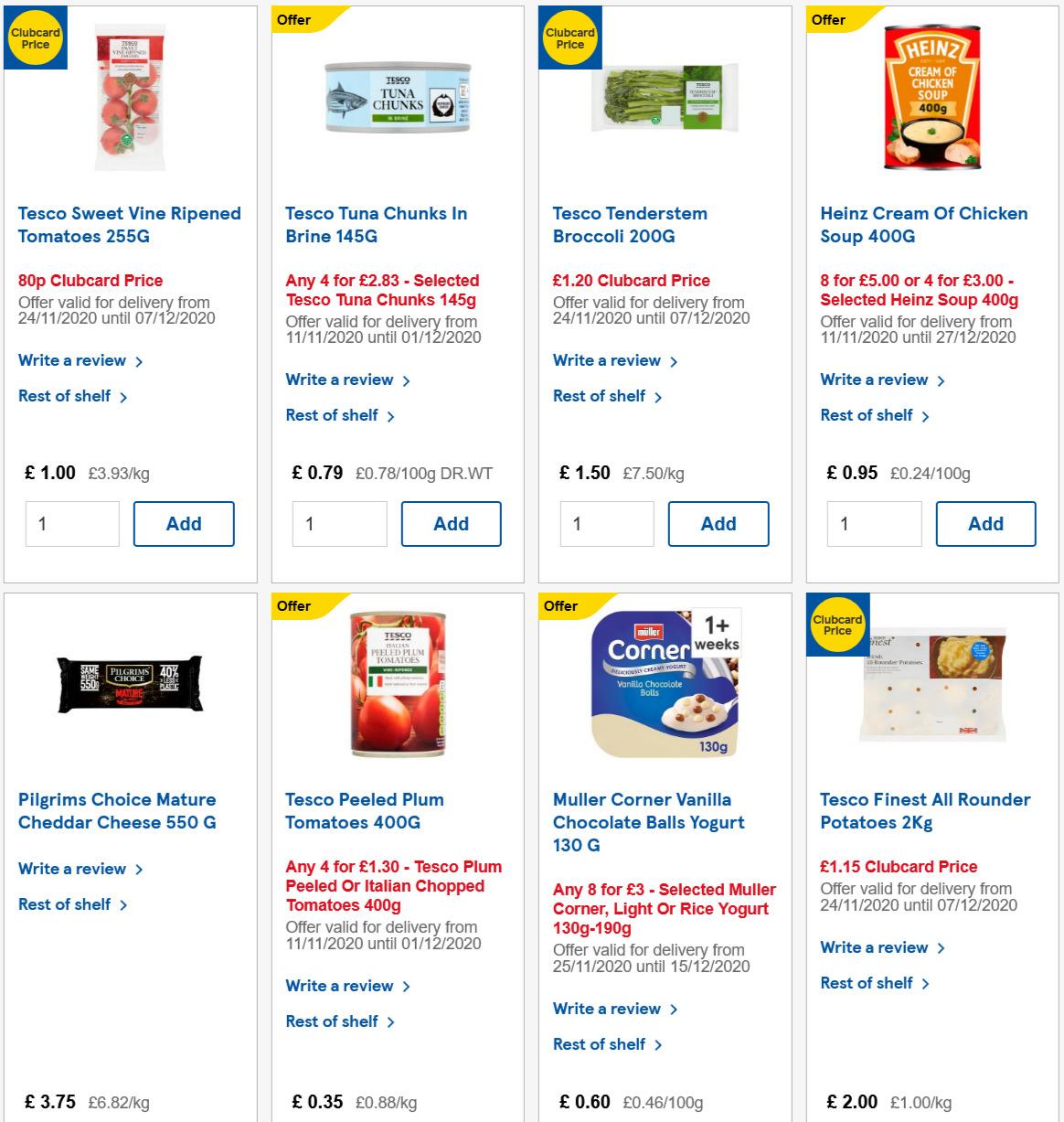 TESCO Offers from 25 November