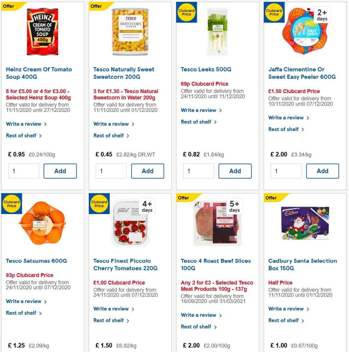 TESCO Offers from 25 November
