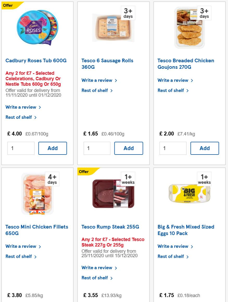 TESCO Offers from 25 November
