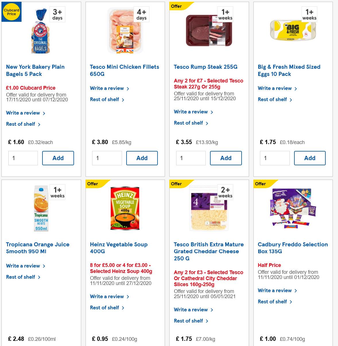 TESCO Offers from 25 November