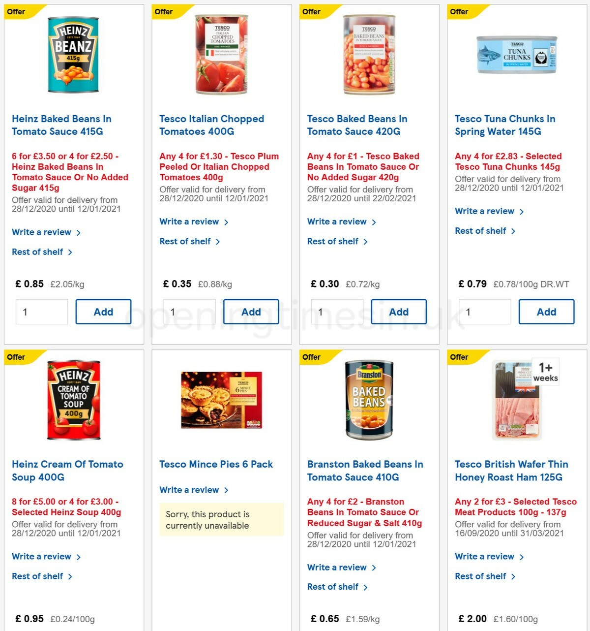 TESCO Offers from 29 December