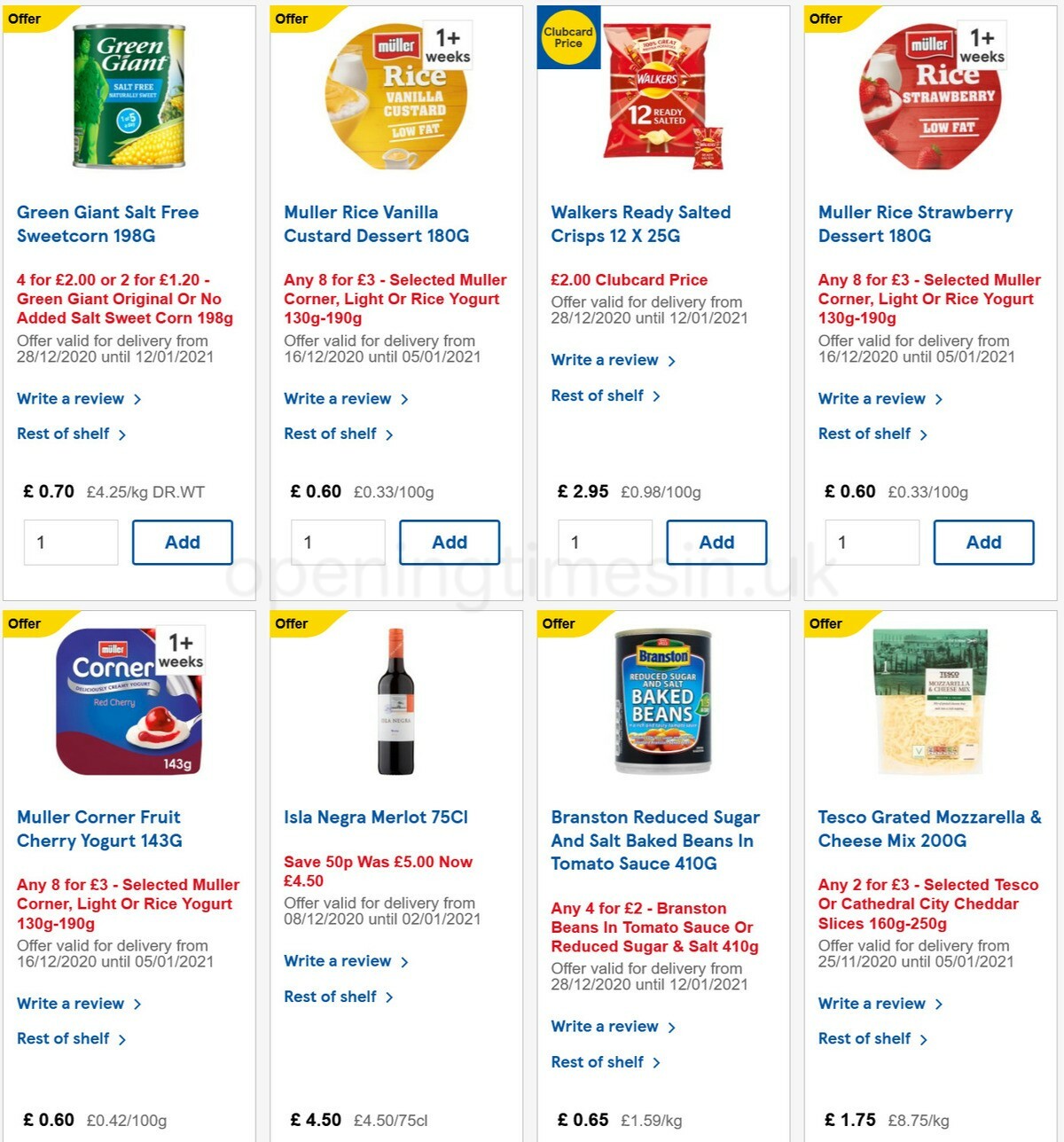 TESCO Offers from 29 December