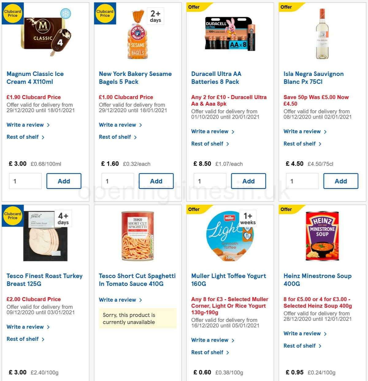 TESCO Offers from 29 December