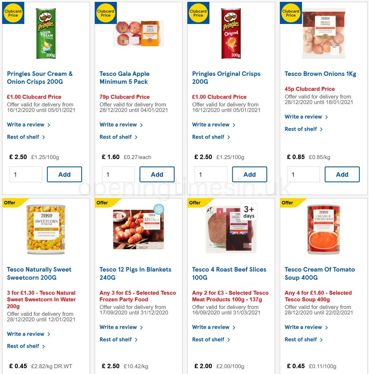TESCO Offers from 29 December