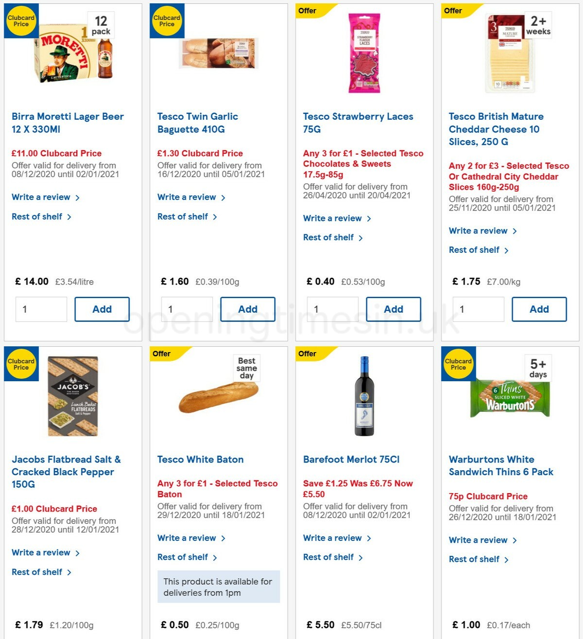 TESCO Offers from 29 December