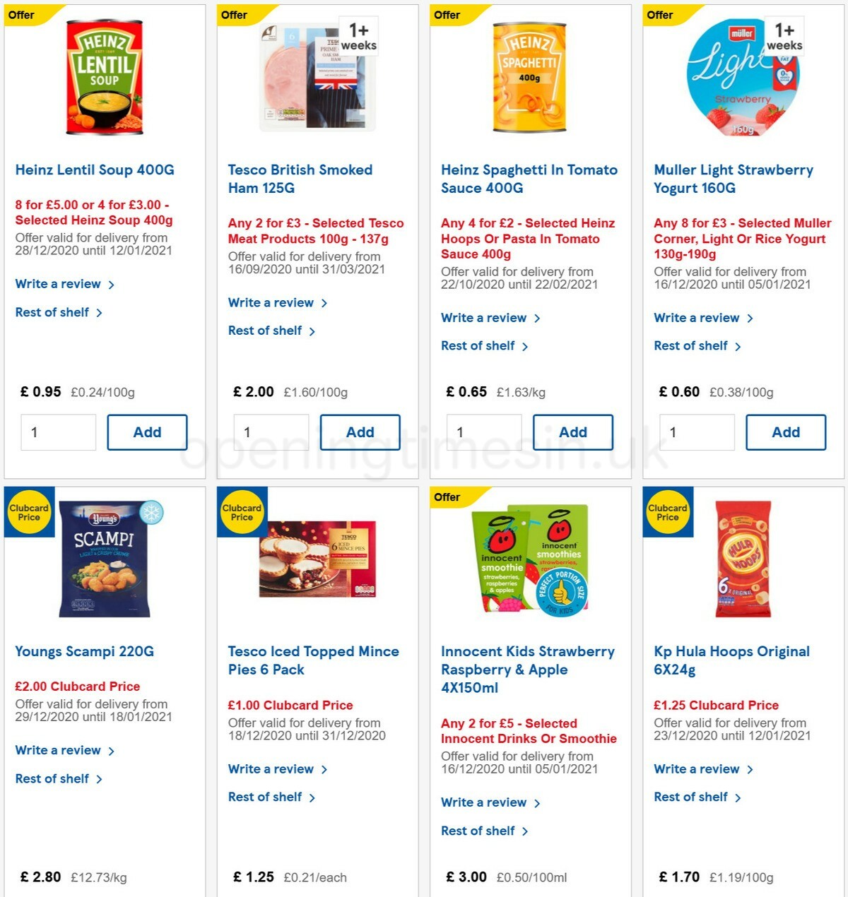 TESCO Offers from 29 December