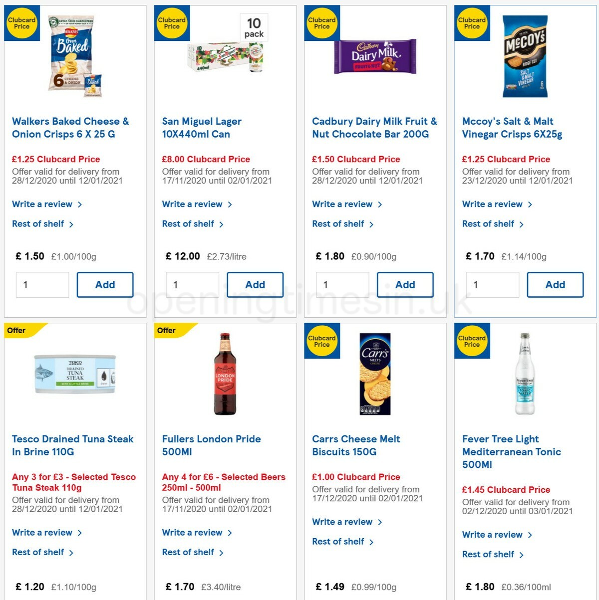 TESCO Offers from 29 December