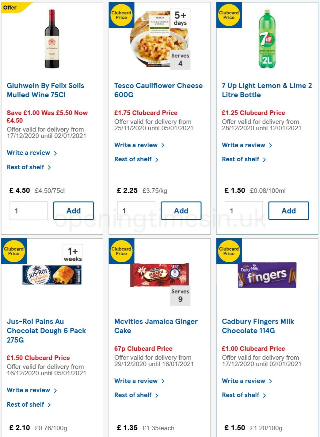 TESCO Offers from 29 December