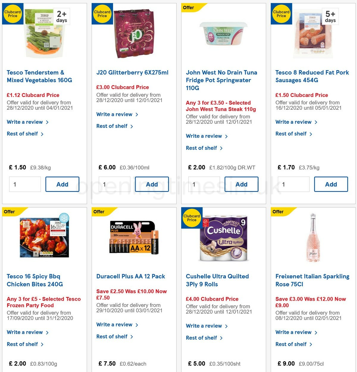 TESCO Offers from 29 December