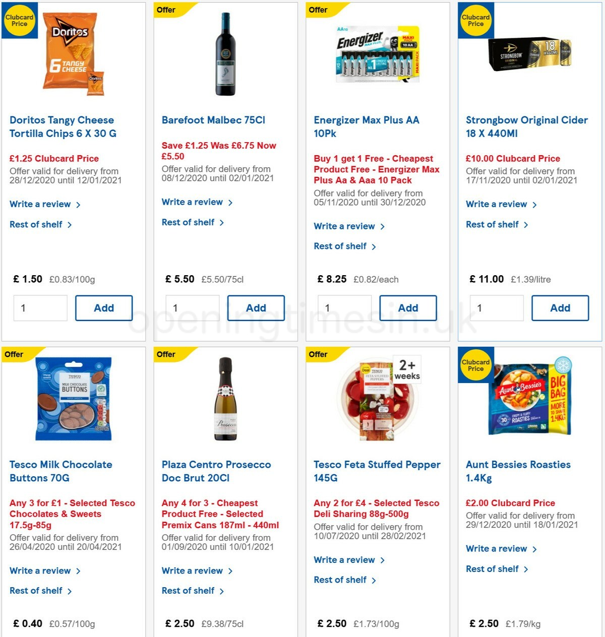 TESCO Offers from 29 December