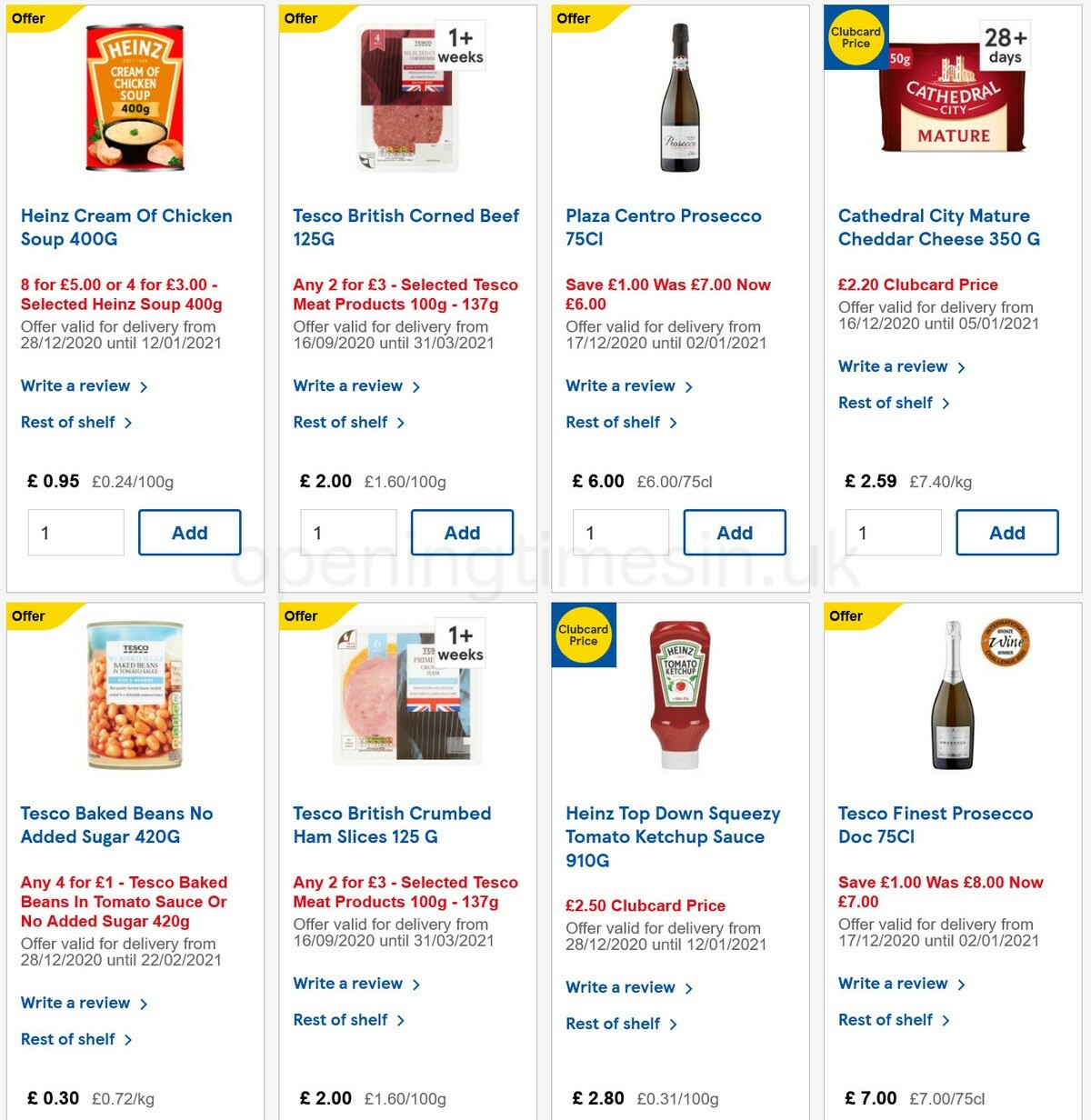 TESCO Offers from 29 December
