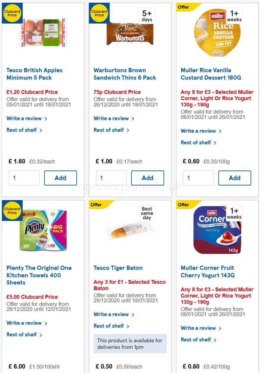 TESCO Offers from 6 January