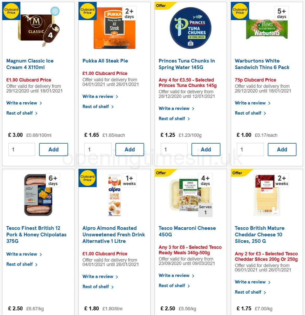 TESCO Offers from 6 January