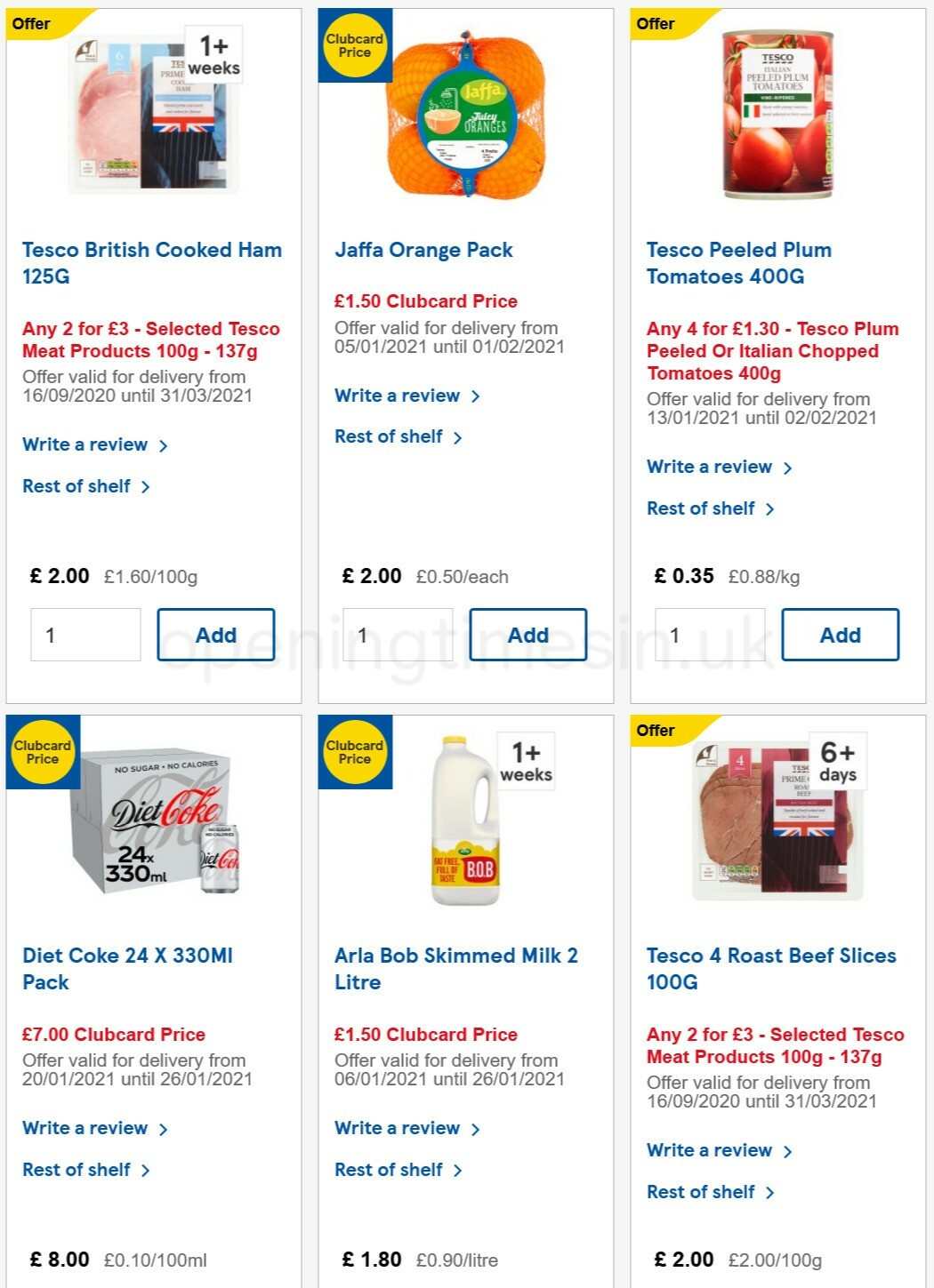 TESCO Offers from 20 January