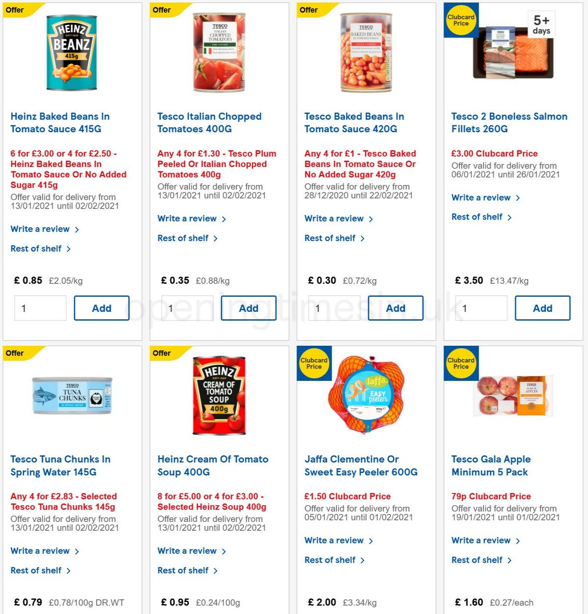 TESCO Offers from 20 January