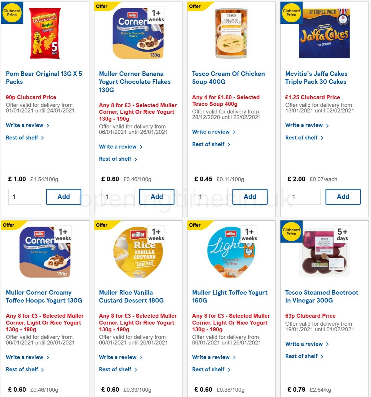 TESCO Offers from 20 January