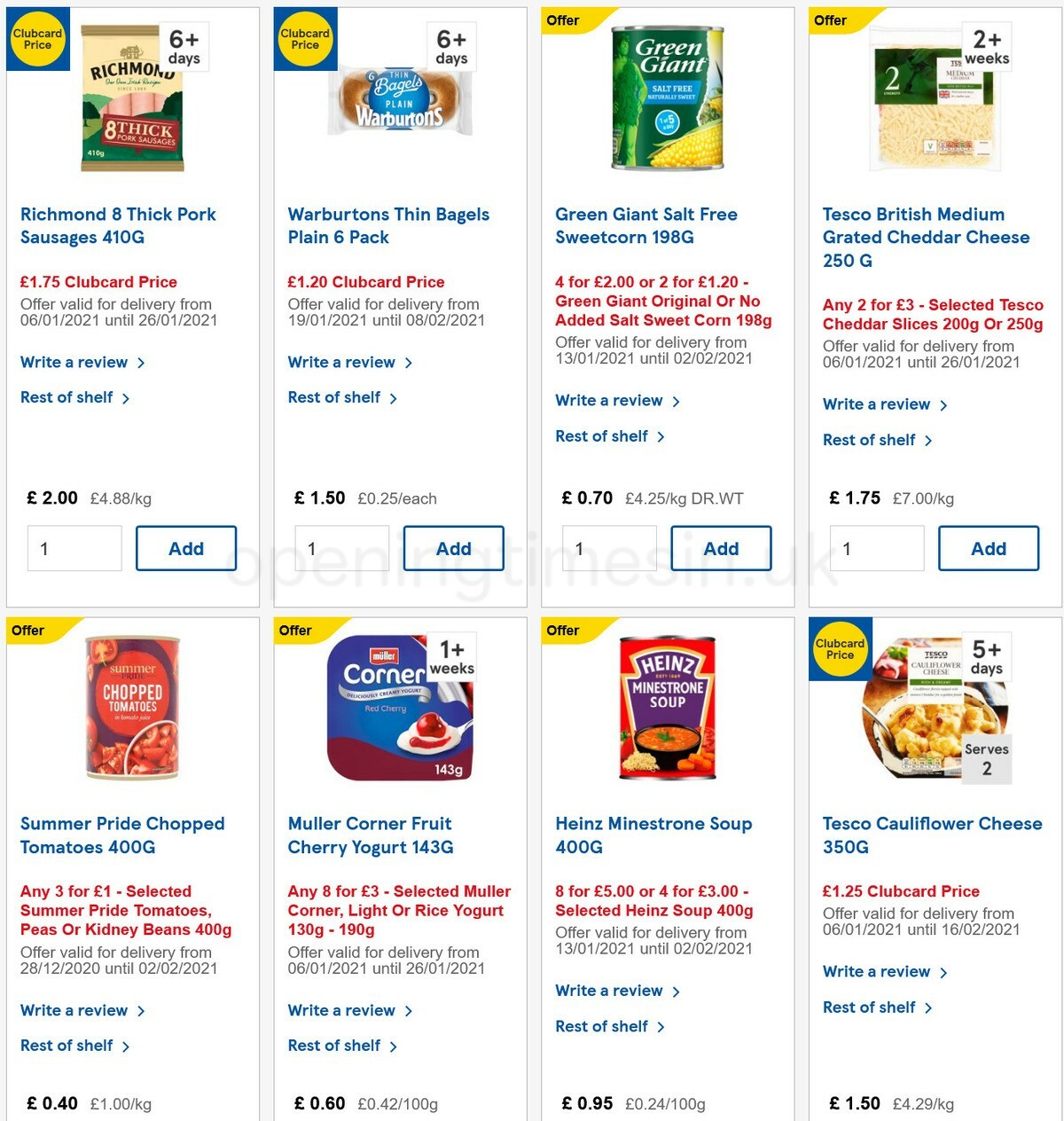 TESCO Offers from 20 January