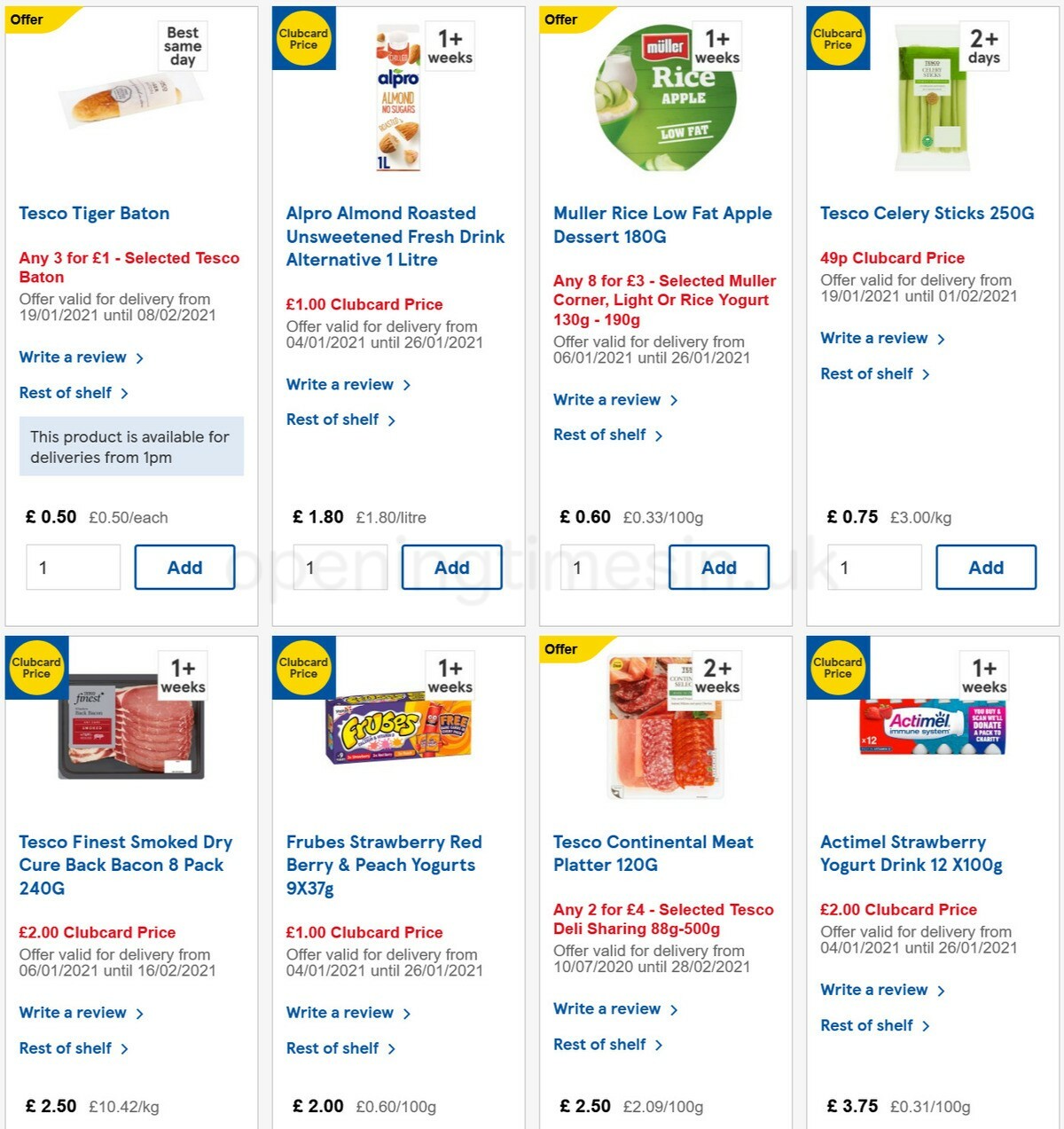 TESCO Offers from 20 January