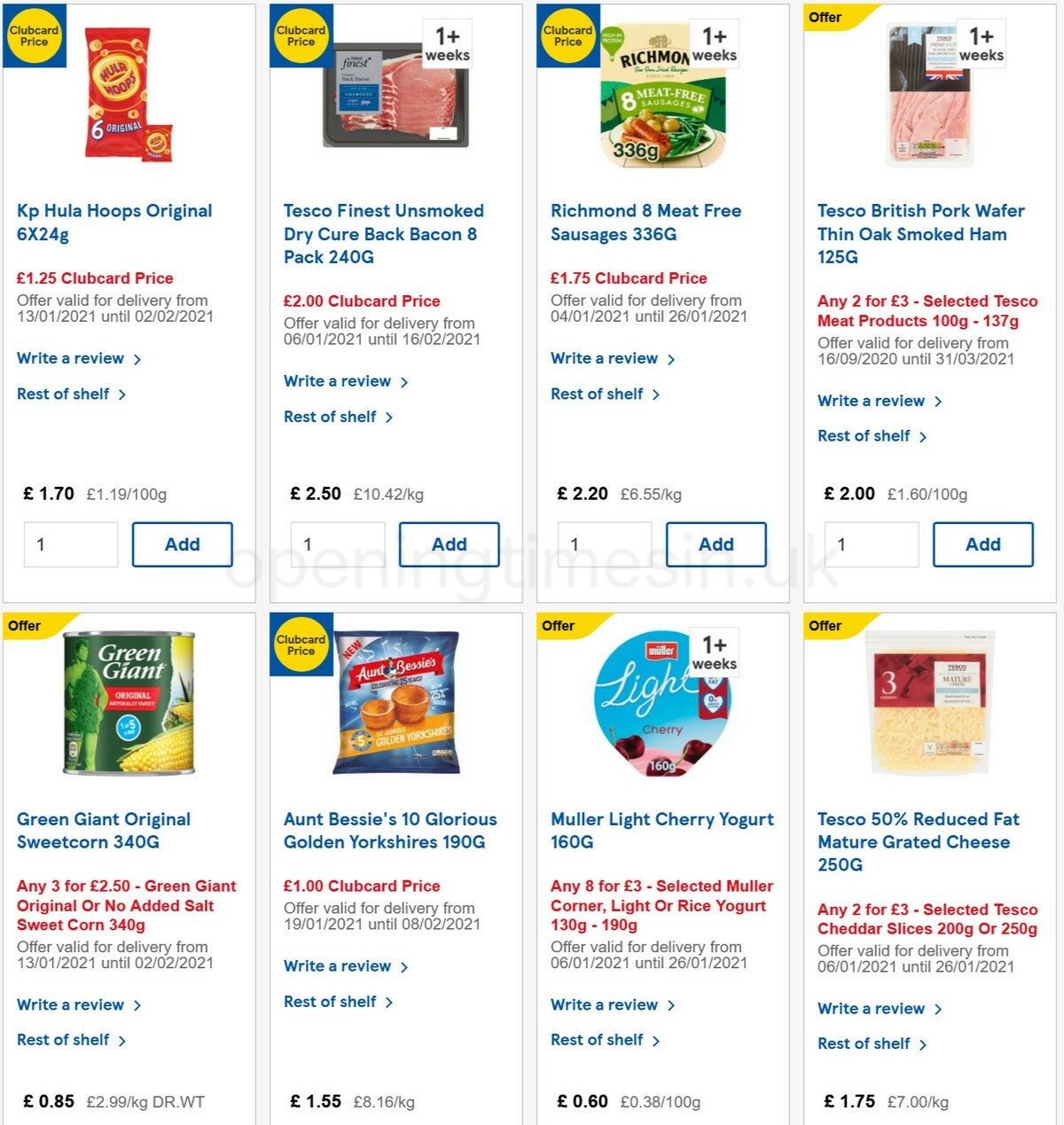 TESCO Offers from 20 January