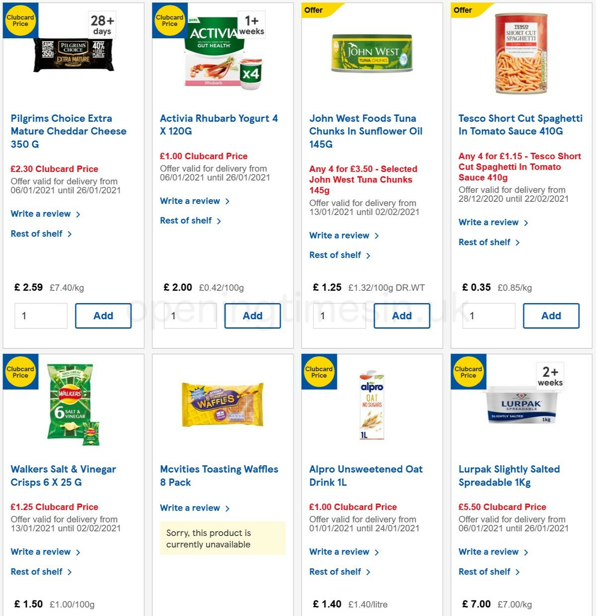 TESCO Offers from 20 January