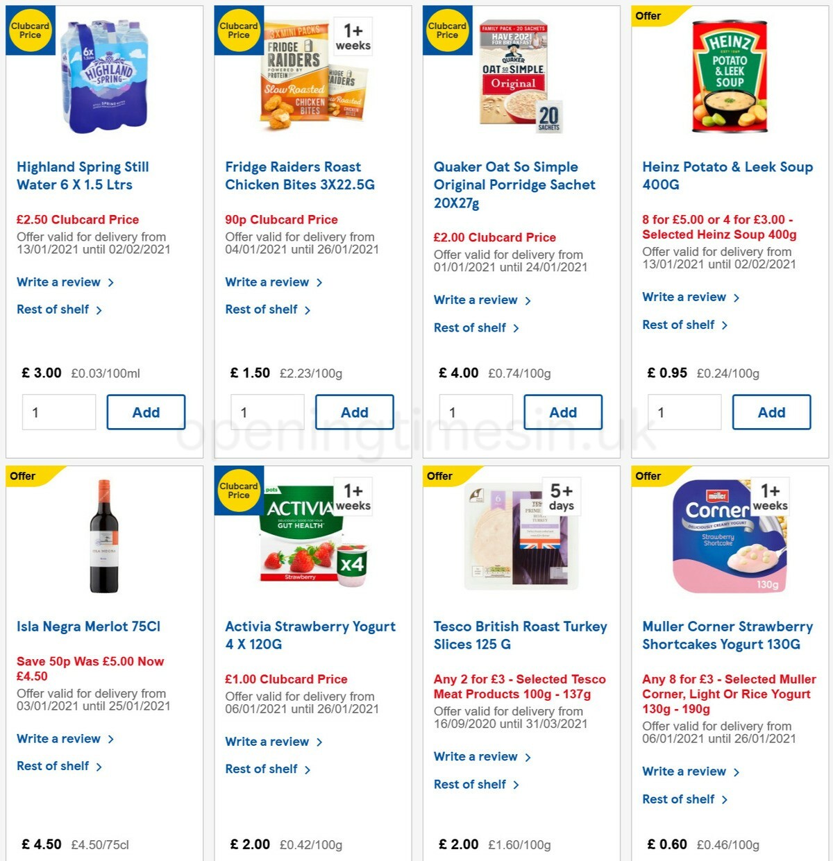 TESCO Offers from 20 January