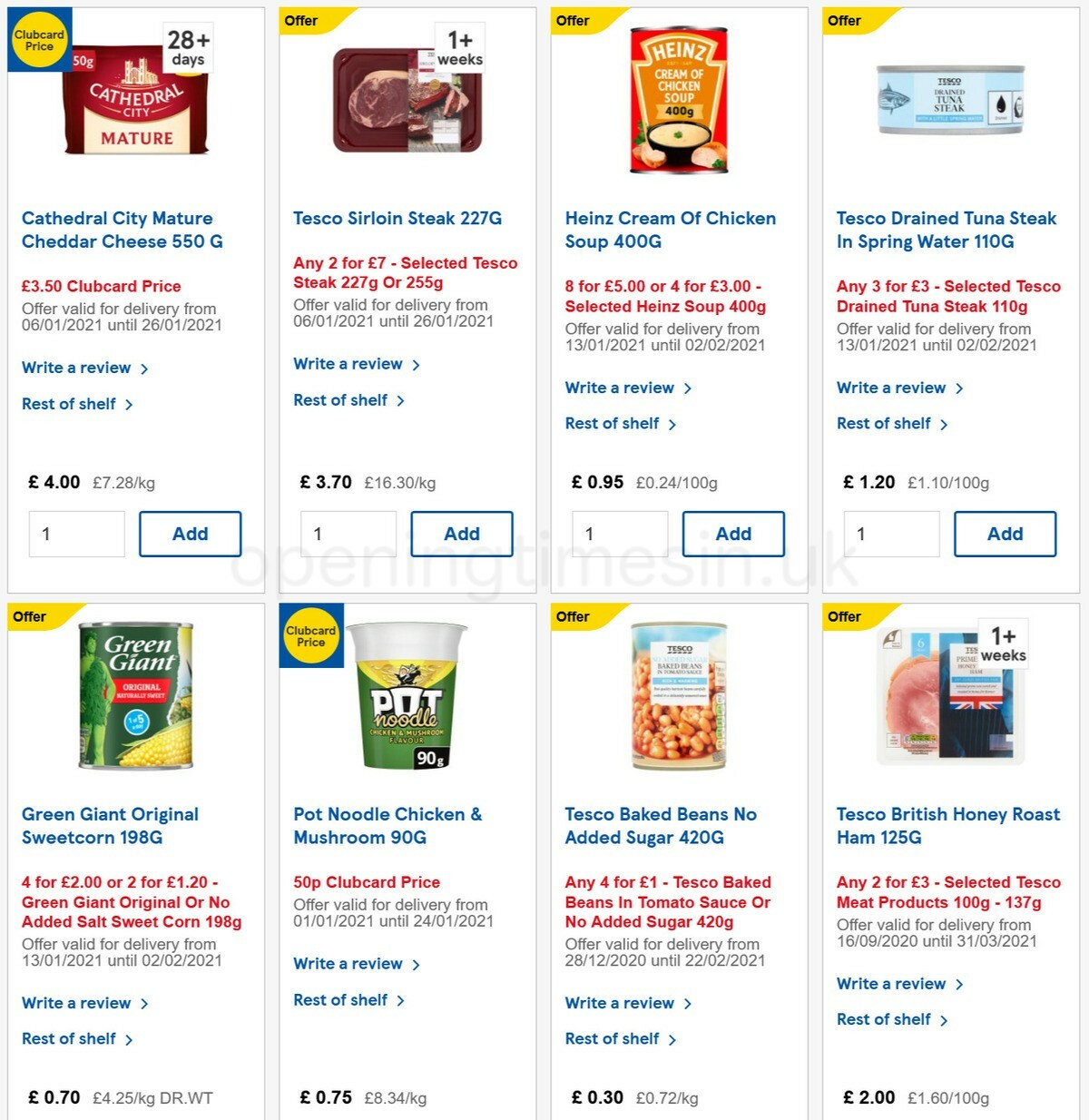 TESCO Offers from 20 January
