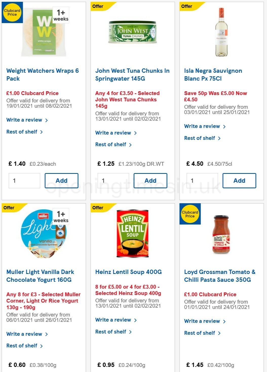 TESCO Offers from 20 January