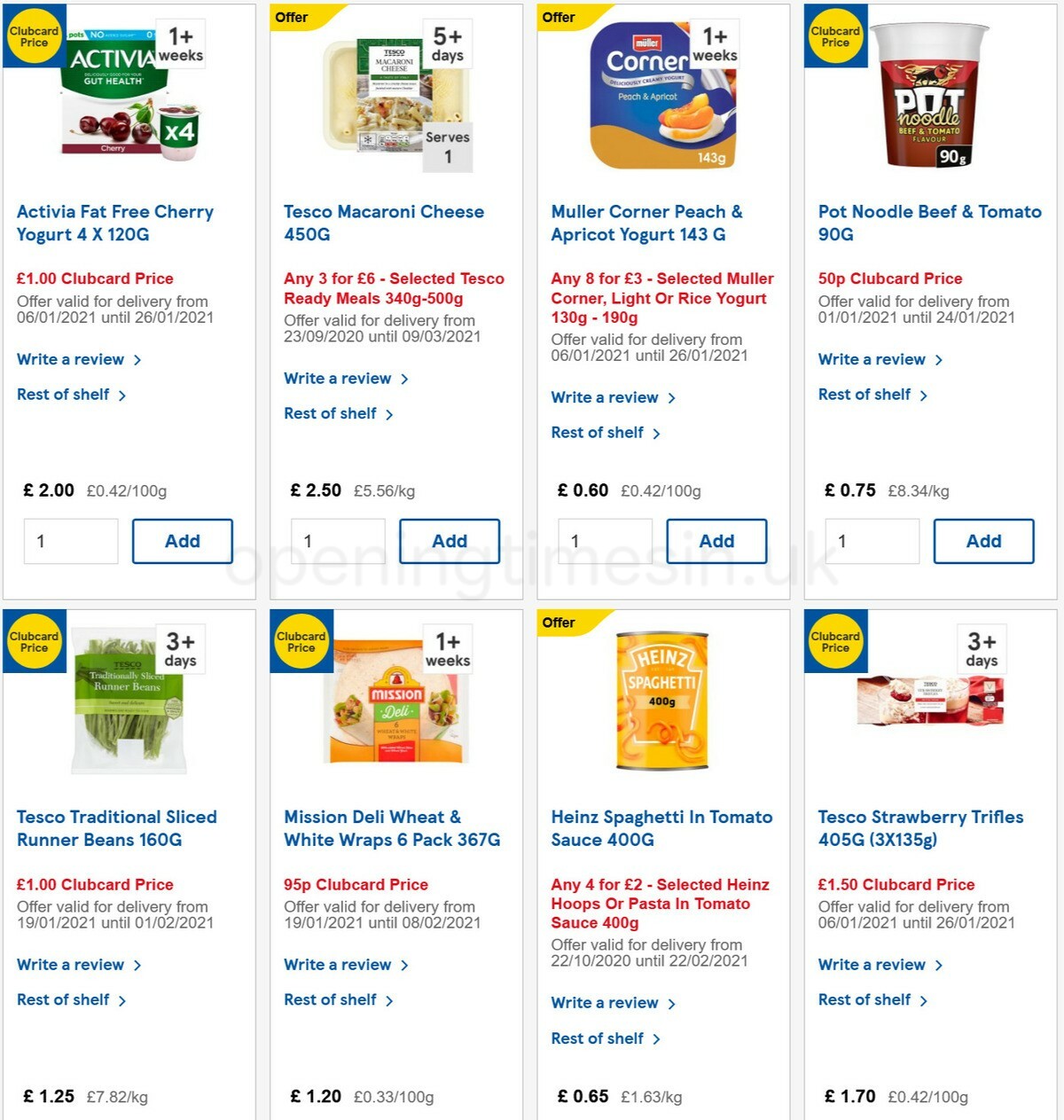 TESCO Offers from 20 January