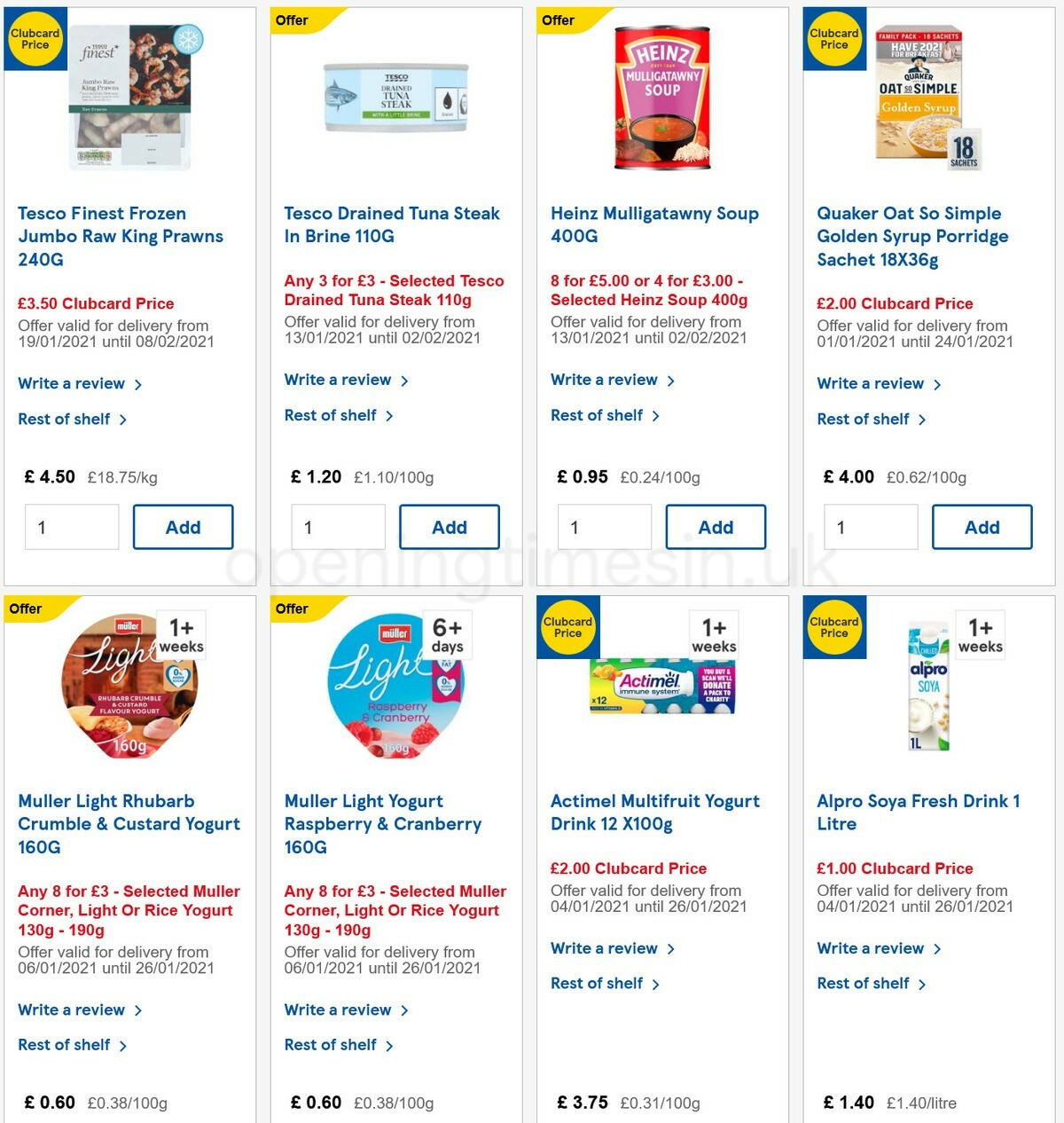 TESCO Offers from 20 January