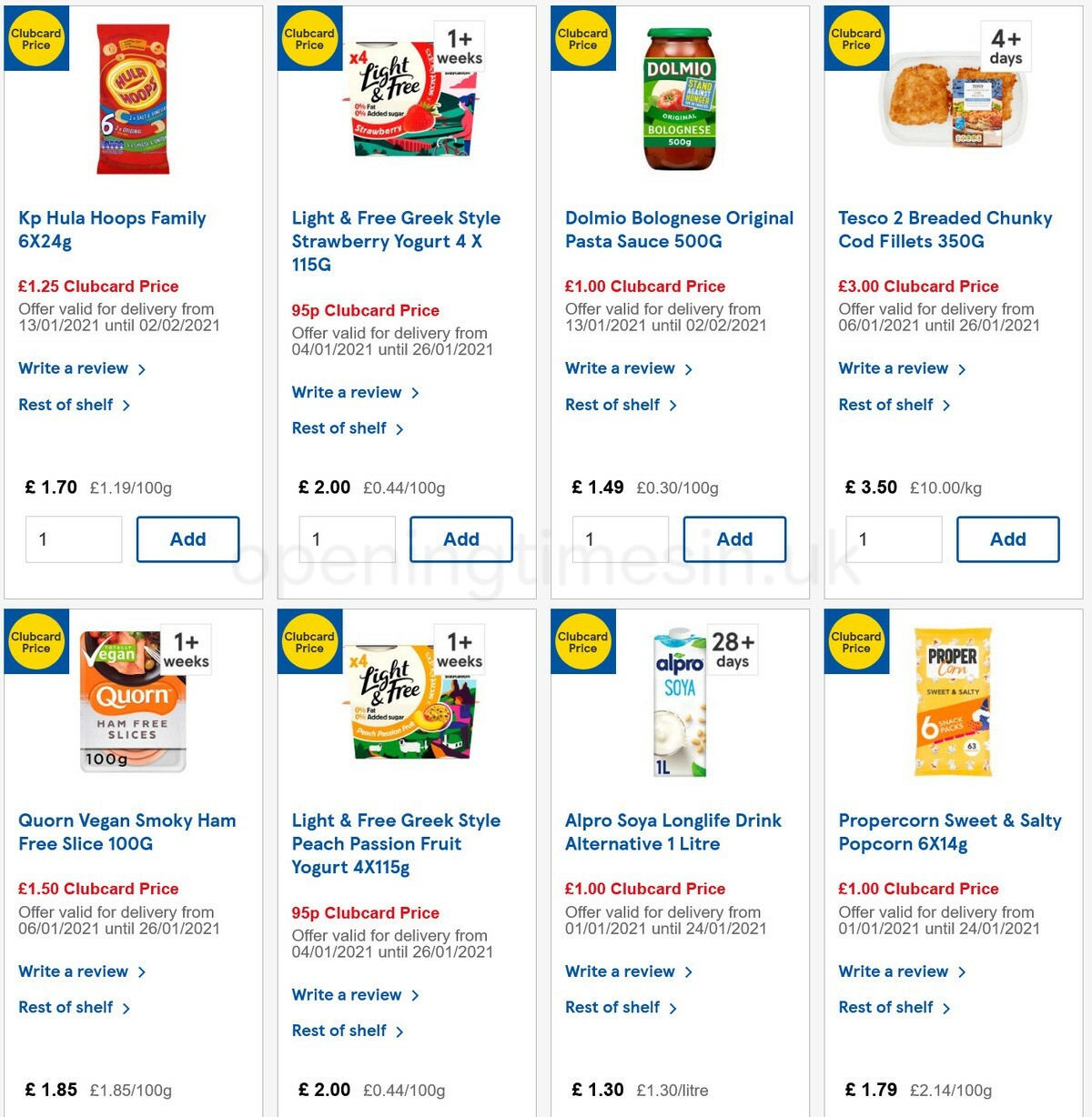 TESCO Offers from 20 January