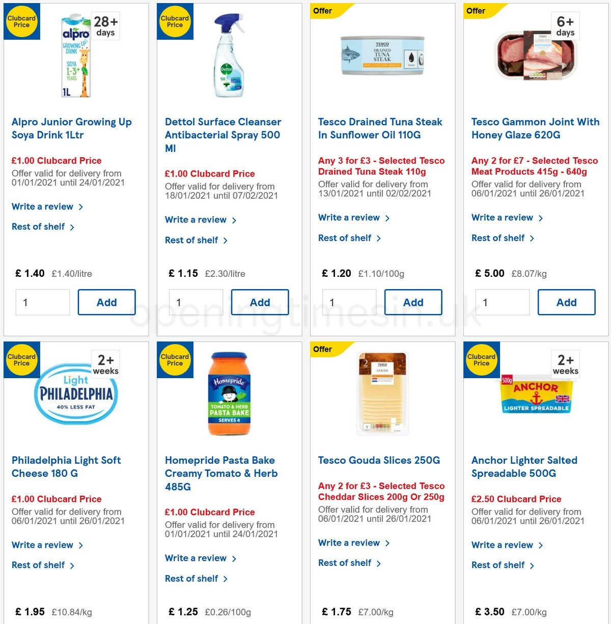 TESCO Offers from 20 January