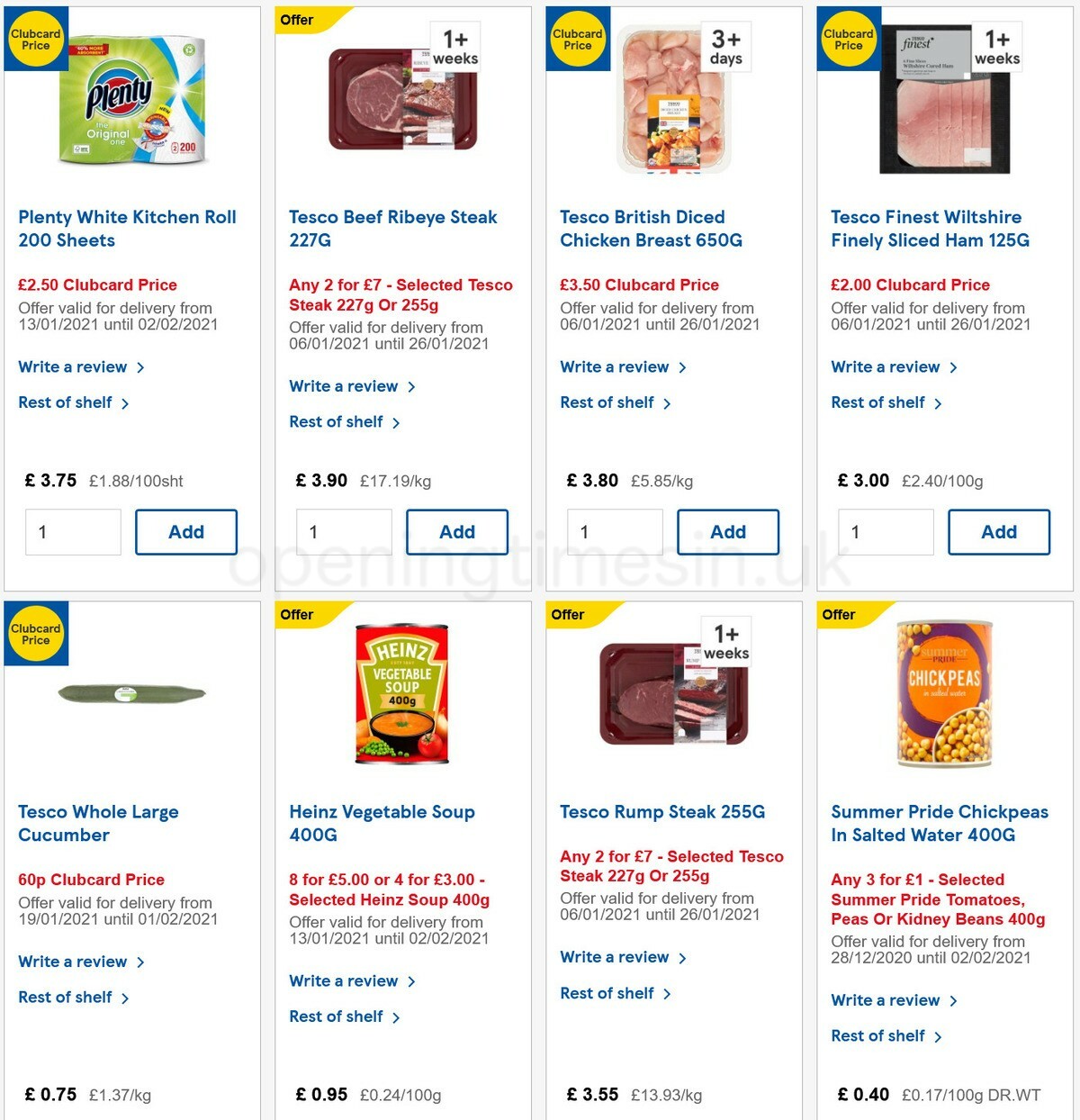 TESCO Offers from 20 January