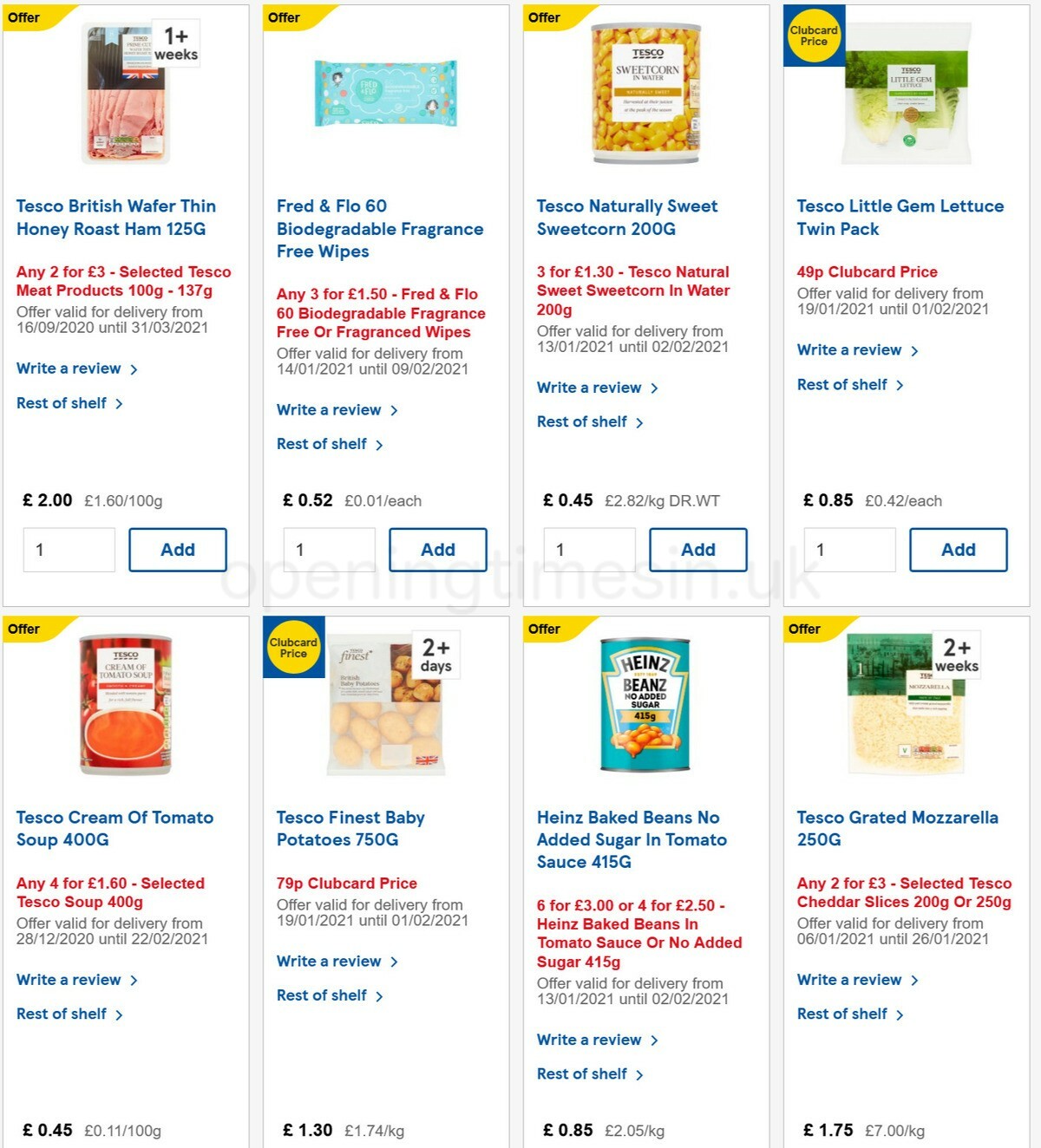 TESCO Offers from 20 January
