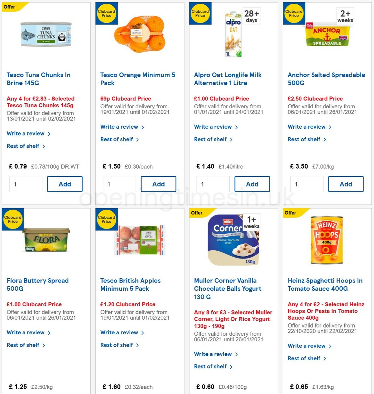 TESCO Offers from 20 January