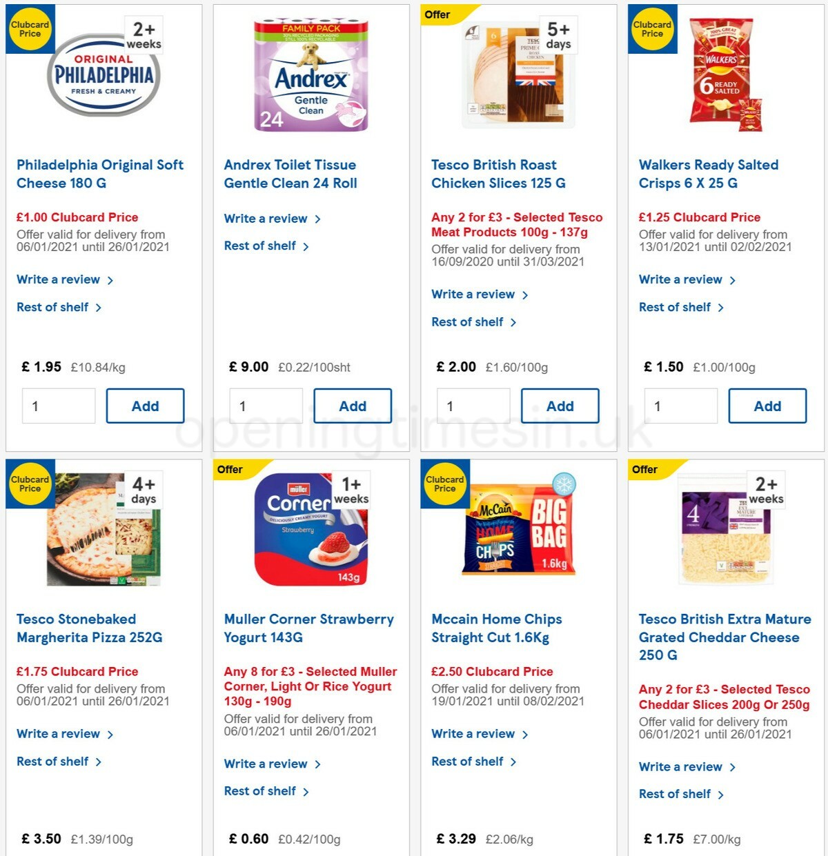 TESCO Offers from 20 January