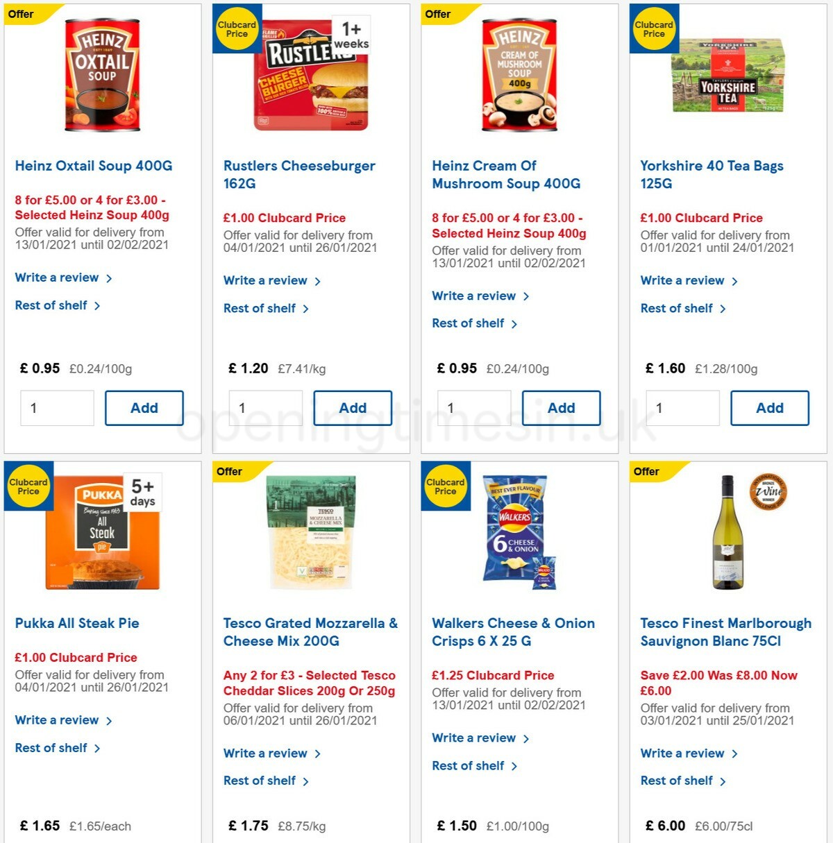 TESCO Offers from 20 January